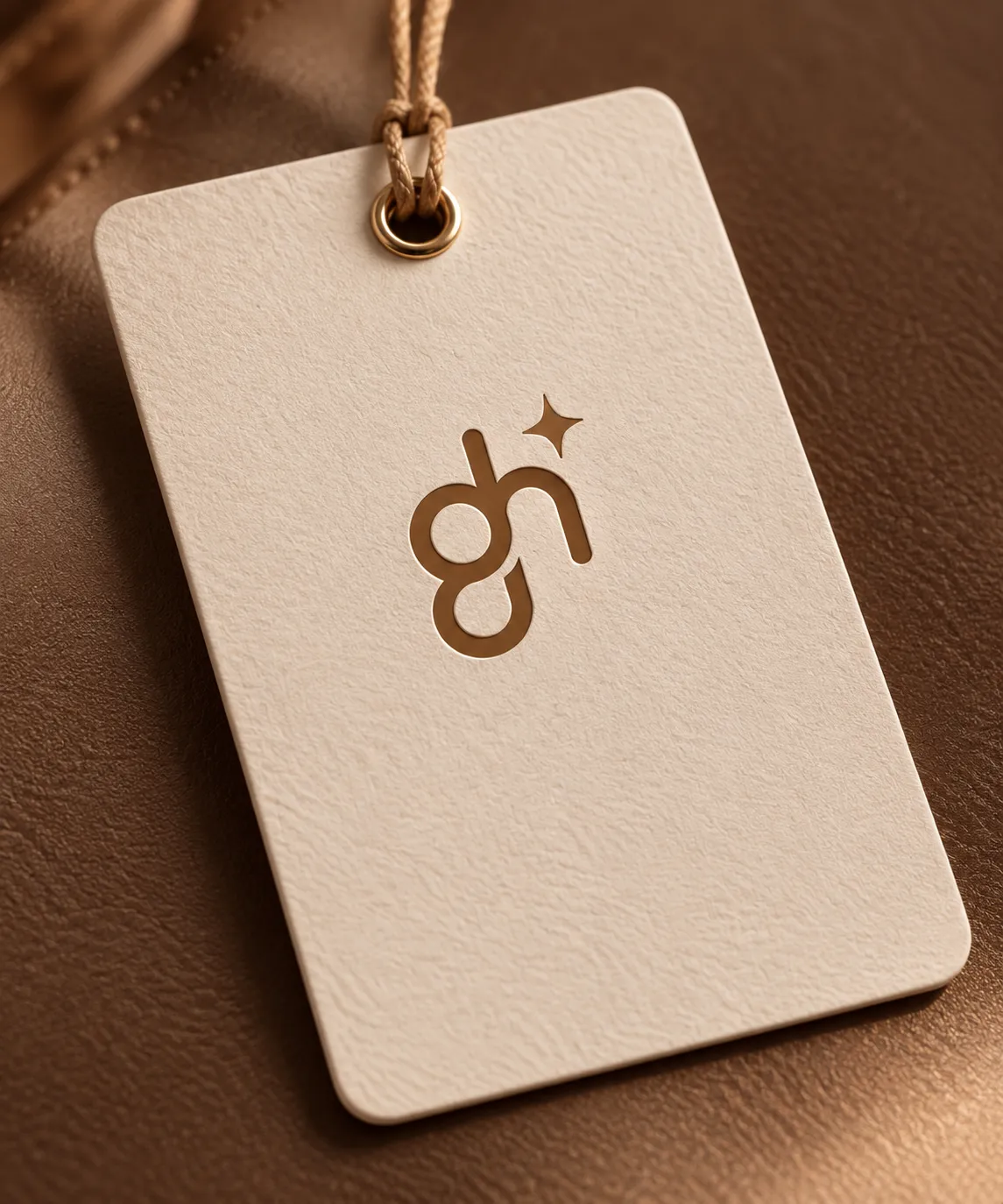 Good Hour hang tag with GH monogram